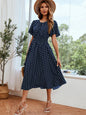 Women Summer Elegance Printing A Swing Waist Dress Women Clothing