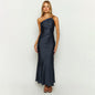 Arrival Dress One Shoulder Pleated Backless Sleeveless Dress Sexy Slim Fit Maxi Dress