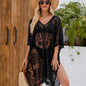 Beach Holiday Sexy Blouse Ventilation Sun Protection V Neck Pattern Thin Seaside Dress