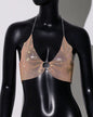 Women Clothing Sweet Spicy Top Wall Mounted Sling Fishnet Rhinestone Camisole Summer Dopamine Sling