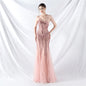 Dress Craft Beading Positioning Floral Sequin Stitching Mesh High End Evening Dress
