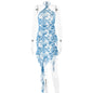 Dress Halter Backless Printing Dress Sexy Slim Fit Dress