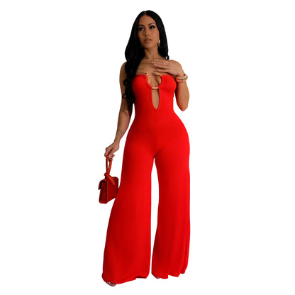 Women Wear Solid Color Trousers Jumpsuit Women