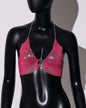 Women Clothing Sweet Spicy Top Wall Mounted Sling Fishnet Rhinestone Camisole Summer Dopamine Sling