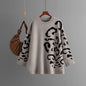 Knitted Brocade Sweater Women Autumn Winter round Neck Pullover Leopard Print Long Sleeve Mid Length Bottoming Shirt