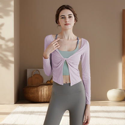 Yoga Wear Sports Top Women Quick Drying Blouse Long Sleeve Fitness Running Pilates Training Wear