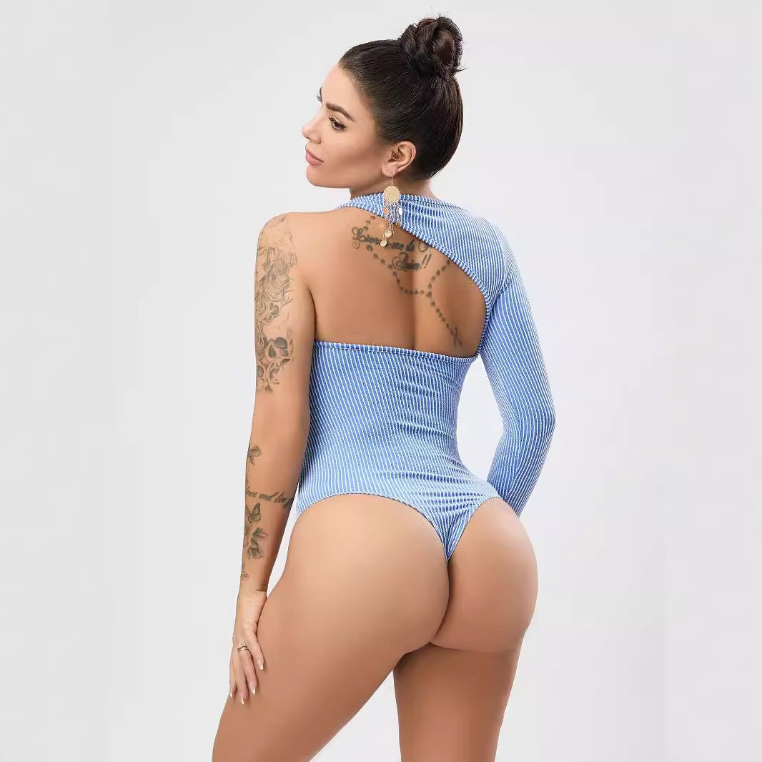 Stretch Bodysuit Sexy Cutout Jumpsuit Backless Women Backless Top