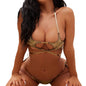 Split Swimsuit Sexy Bikini Halter Lace up Backless Bikini
