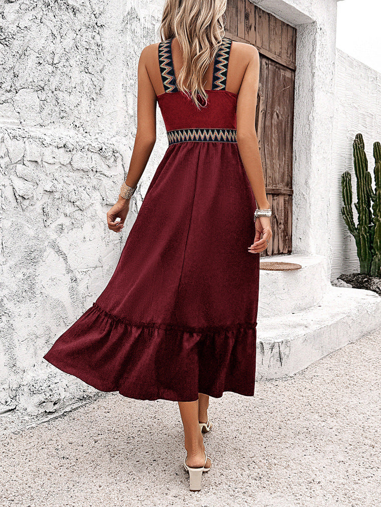 Women Clothing Summer Elegant Halter High Waist Dress