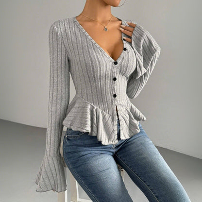 Women Clothing Elegant T shirt Autumn Winter Cold Lightly Mature Slim Top