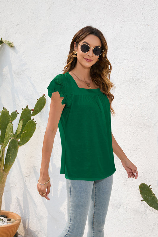 Spring Summer Women Clothing Loose Fitting Casual T shirt Women round Neck Short Sleeve Office Solid Color Top