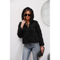 Short Solid Color Loose Horizontal Hooded Coat Faux Fur Autumn Winter Warm Coat