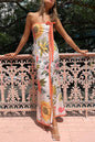 Summer Sexy Split Wrapped Chest Printing Dress Women