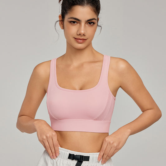 Cross High Strength Shockproof Sports Underwear Women Mesh Beauty Back Fitness Bra Running Anti Pilling Sports Vest