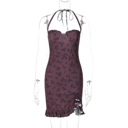Women Wear Summer Sexy Lace Slim Tube Top Lace up Dress