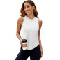 Knitted Top Women Round Neck High Elastic Fitness Exercise Running Casual Vest