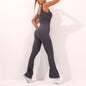 High Elastic Yoga Bodysuit Sexy Yoga Shapewear Belly Contracting Hip Lifting Wide Leg Jumpsuit