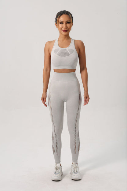 Stone Washed Seamless Knitted Yoga Clothes Suit High-Grade Frosted Yoga Clothes Summer Women Yoga Clothes