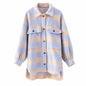 Women Clothing Spring Single-Sided Wool Plaid Coat