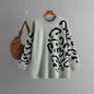 Knitted Brocade Sweater Women Autumn Winter round Neck Pullover Leopard Print Long Sleeve Mid Length Bottoming Shirt