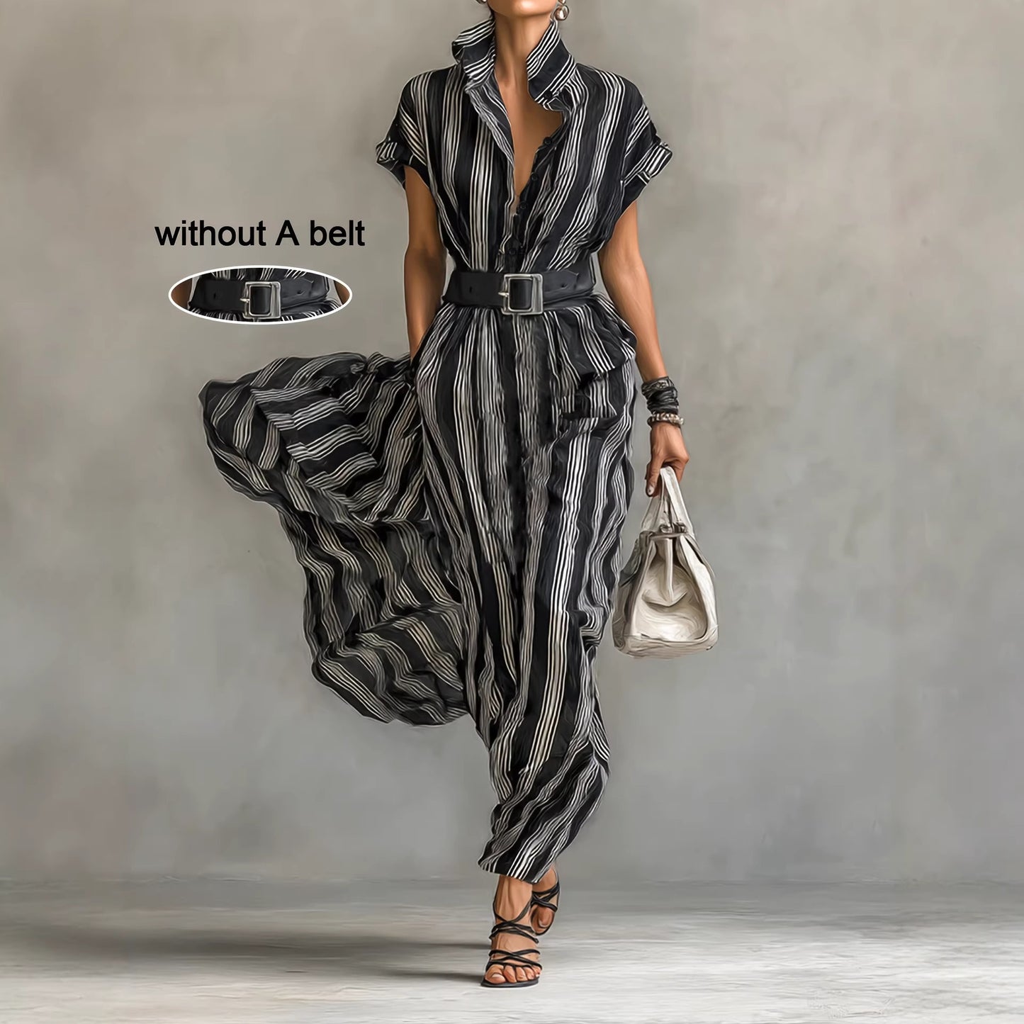 Black and White Stripes European and American U Size S, Non-Chinese Code