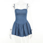 Summer Sexy Hip Elegant Spicy Girl Imitation Denim Dress Women